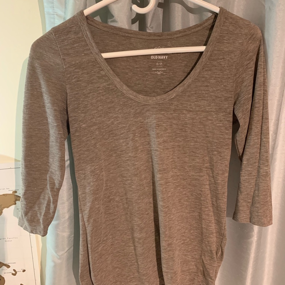 Light brown basic 3/4 length sleeve (S)
